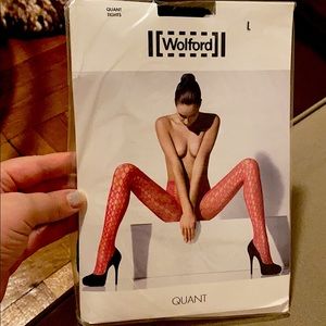 NWT- Wolford Quant tights in Black fishnet